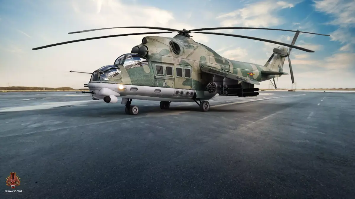 Mi 24 helicopter Low-poly 3D model