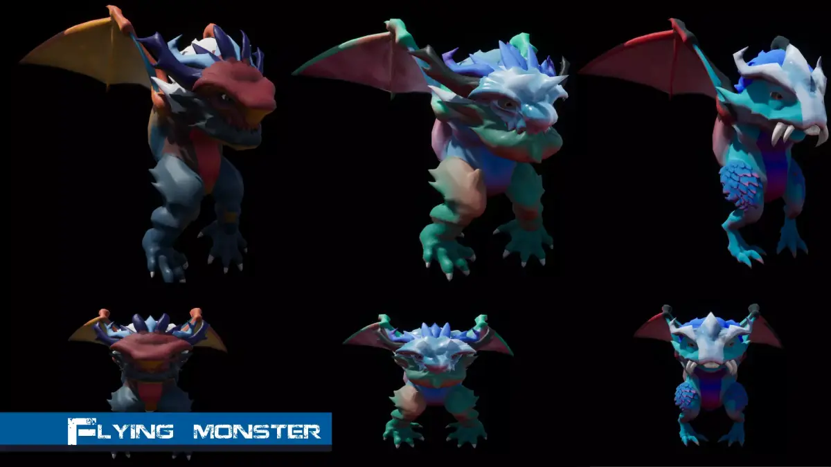 Flying Monster  Low-poly 3D model