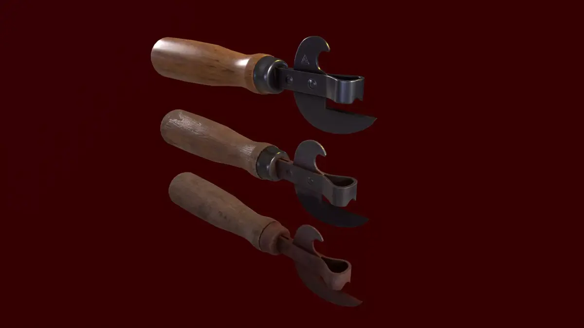 Can opener pack pristin worn damage Low-poly 3D model