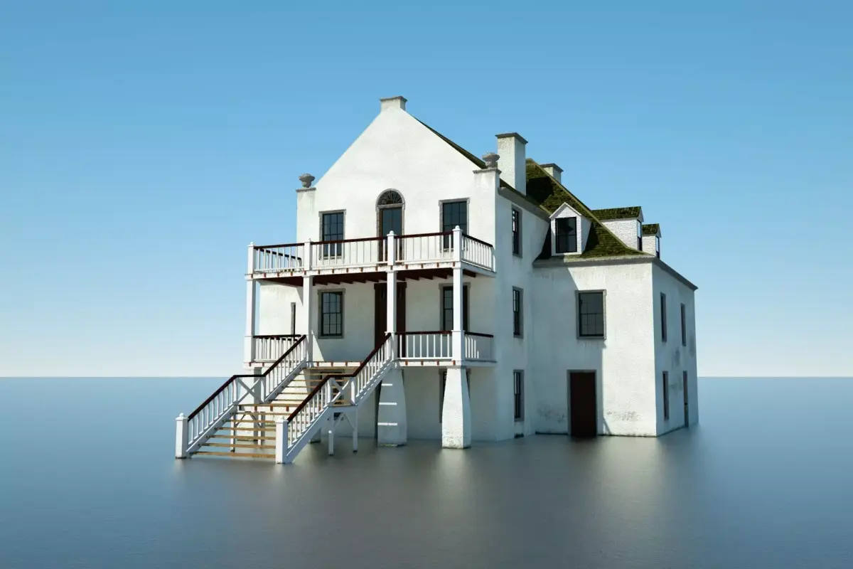 Colonial Mansion Low-poly 3D model