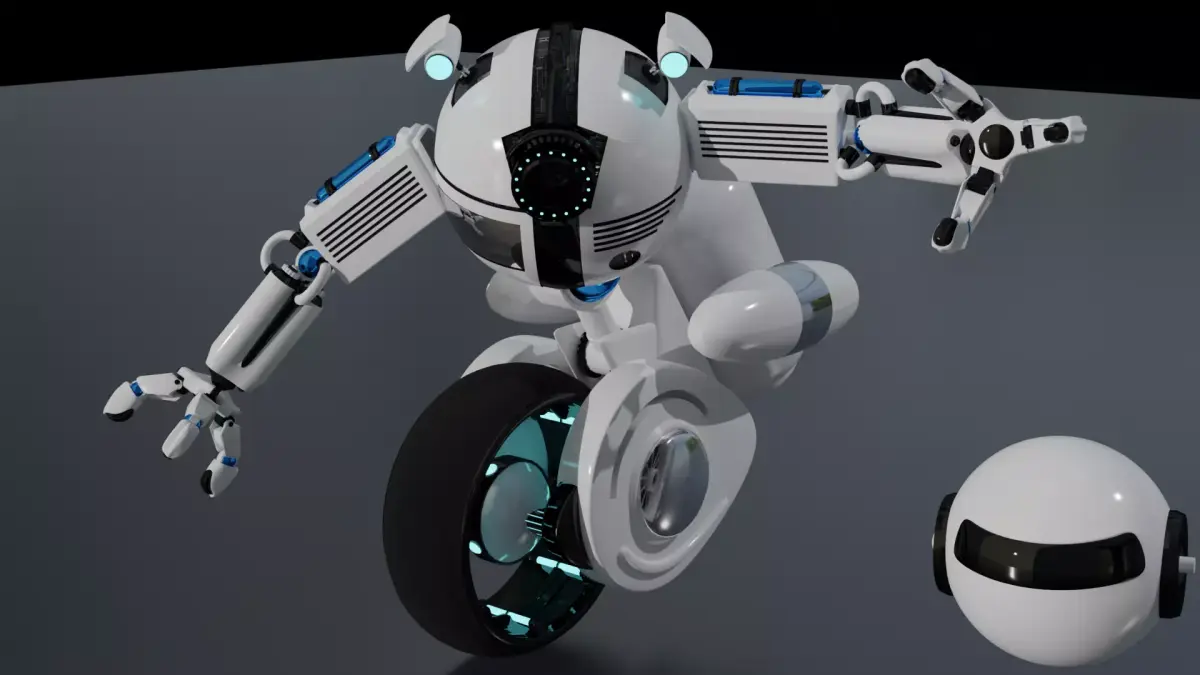 Robot futuristic Free low-poly 3D model