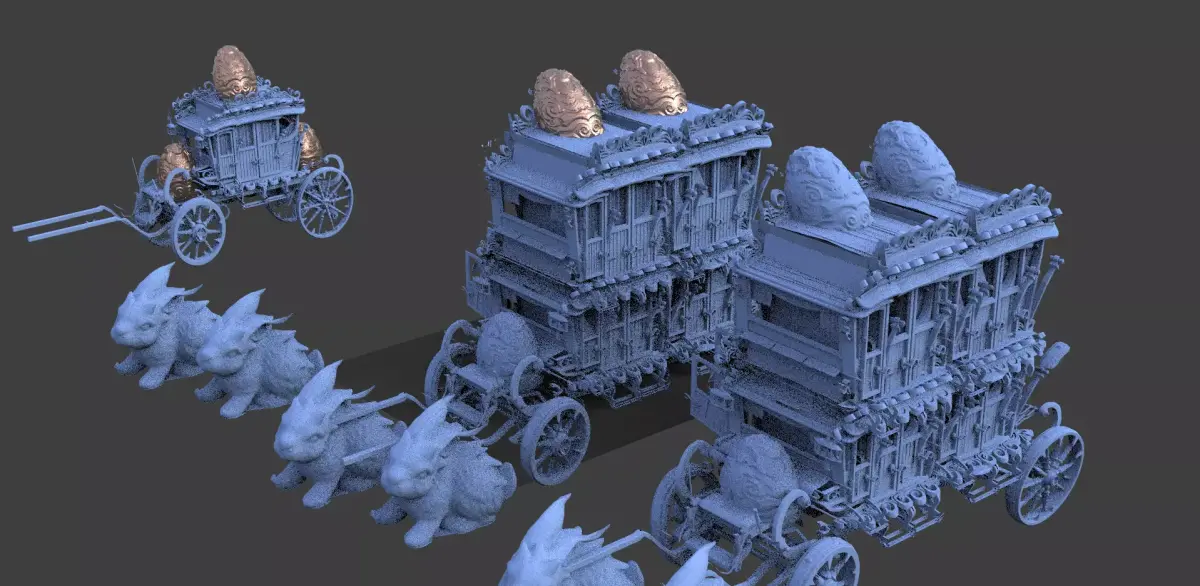 Golden Easter Stage Coach Collection 3D model