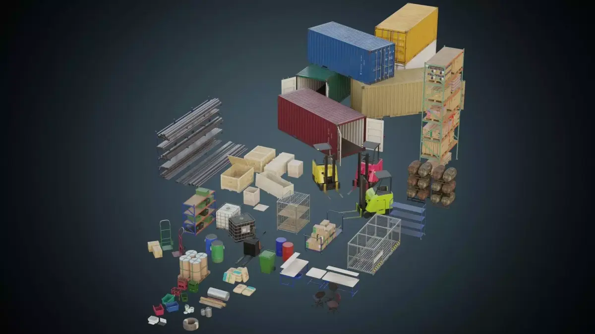 Warehouse Props Collection 1B 3D Model Pack