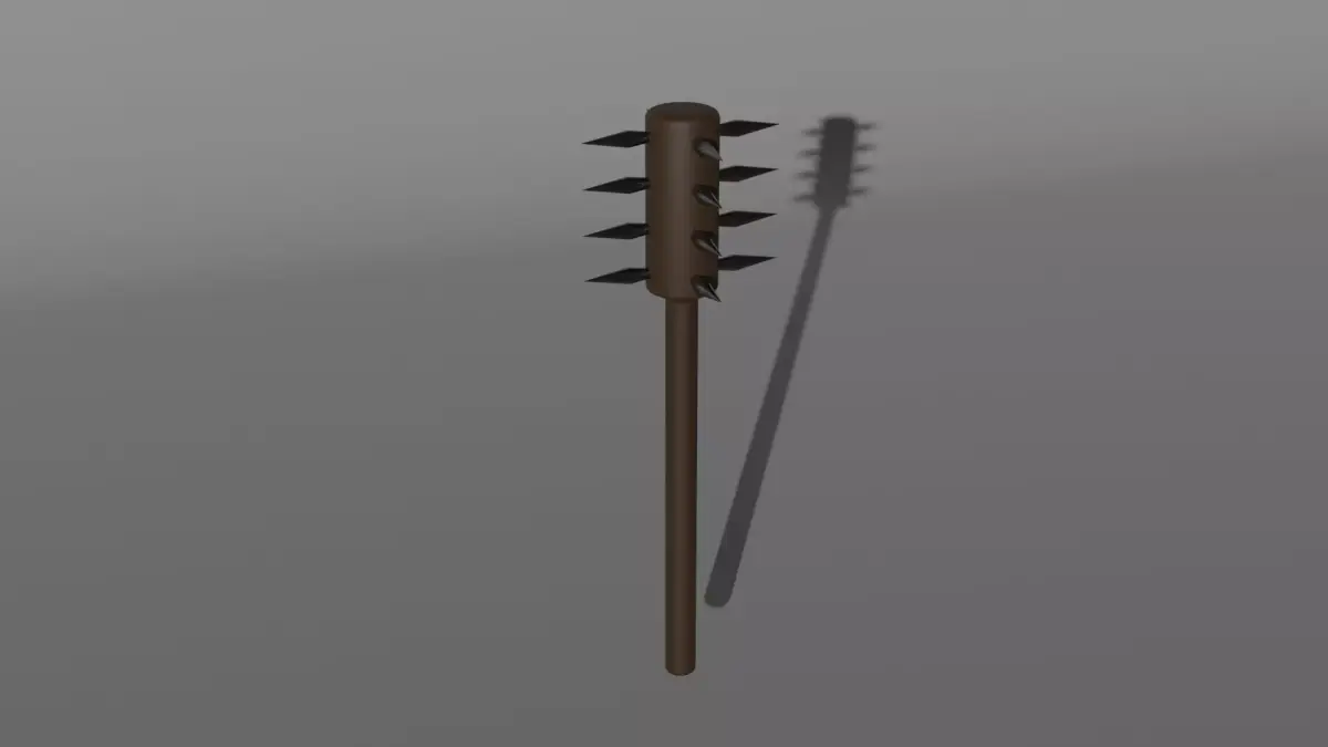 MIDDLE AGE WOOD MACE Free low-poly 3D model