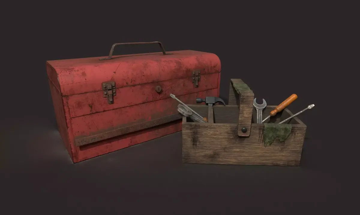 Tool box hyper realistic Low-poly 3D model