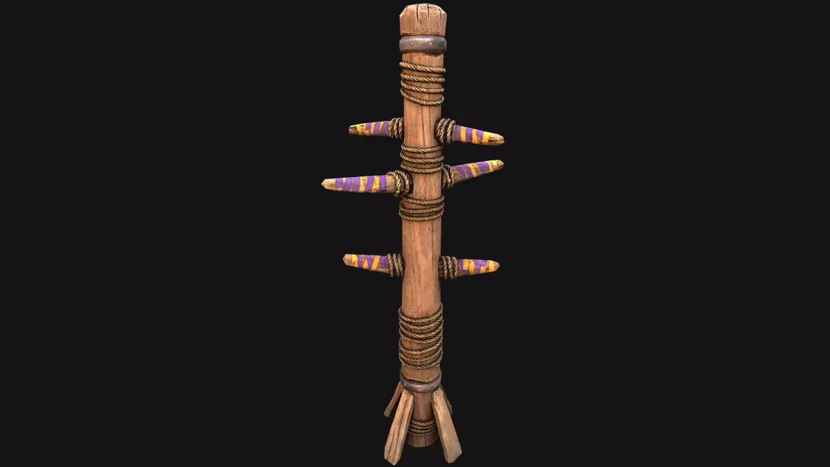 Medieval Punching Dummy Training Furniture Low-poly 3D model