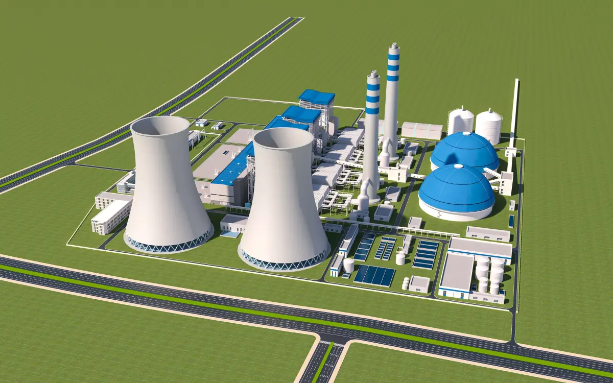 Modern factory - oil refinery - power plant 3D model purchase
