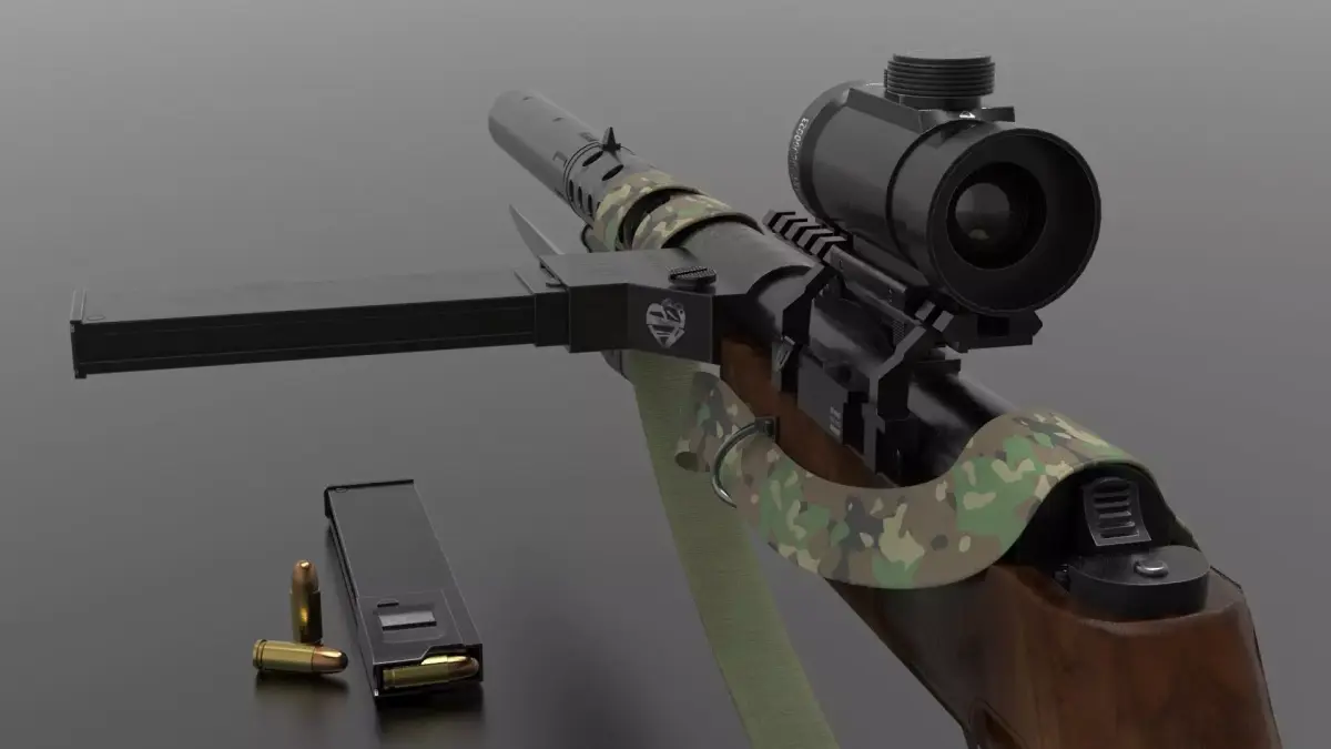 MP 28 ww2 weapon Fps-Tps Low-poly 3D model