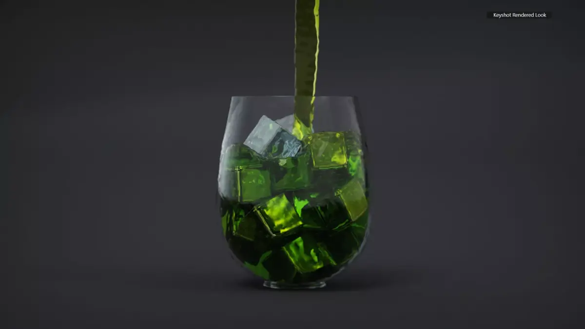 Realistic Juice In Glass 3D model