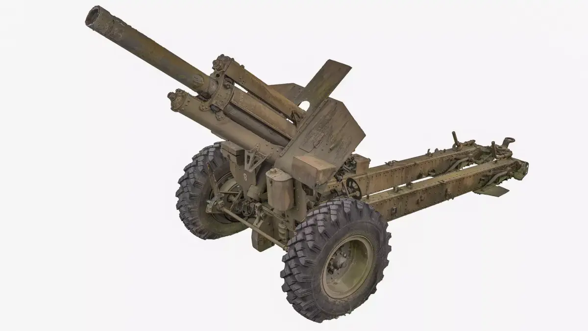 122-mm howitzer - anti-tank gun 3D model