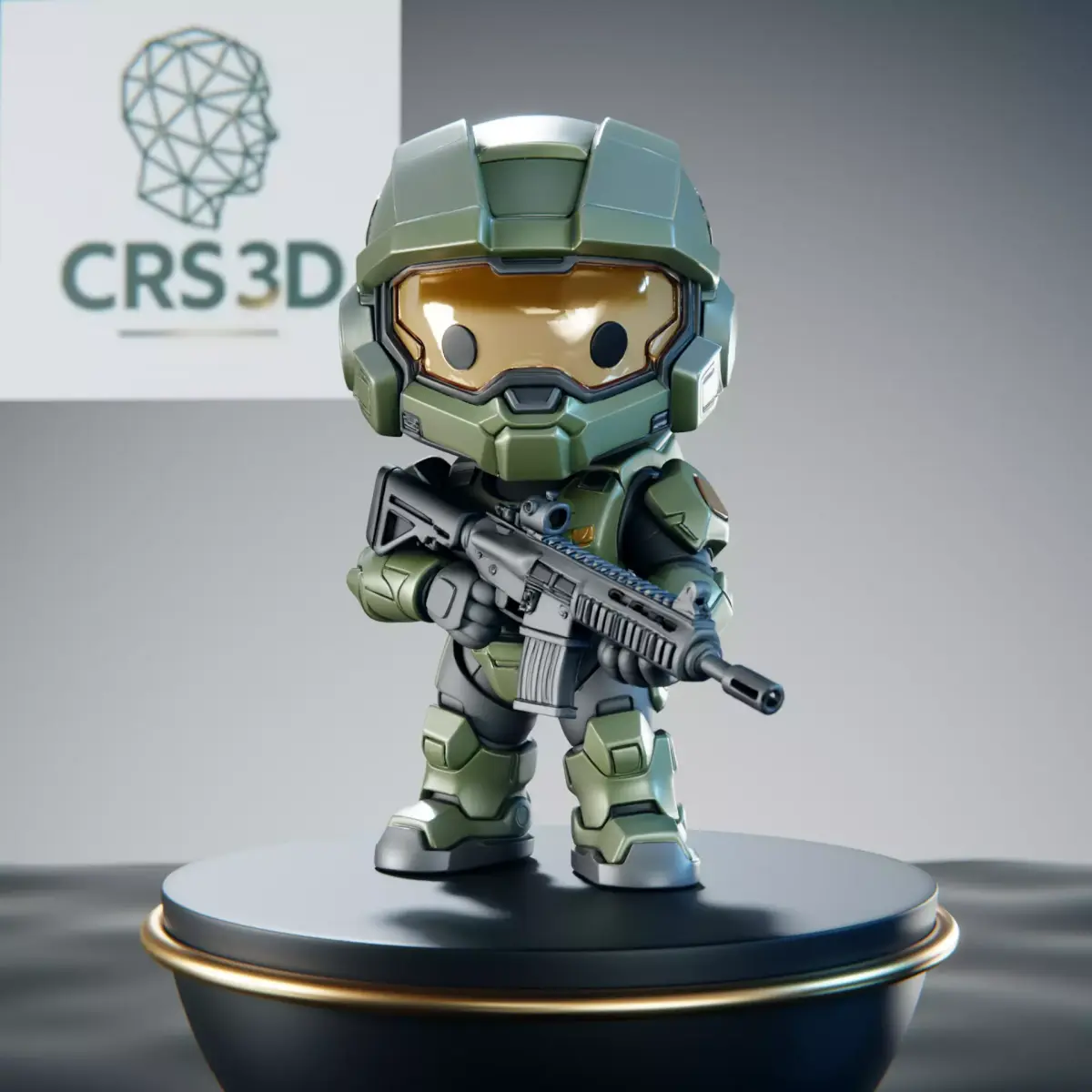 Master Chief Chibi Statue - Halo Spartan-117 3D print model