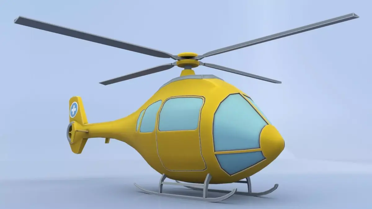 Cartoon Helicopter Low-poly 3D model