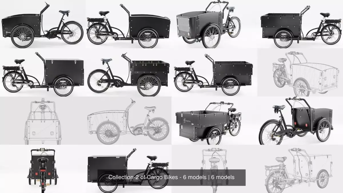 Collection-2 of Cargo Bikes - 6 models 3D Model Pack