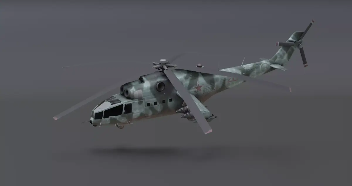 Mn 2- ru helicopter Low-poly 3D model