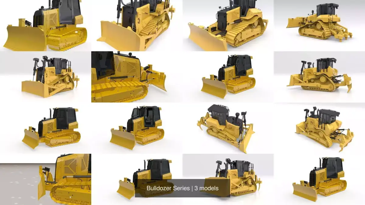 Bulldozer Series 3D Model Pack