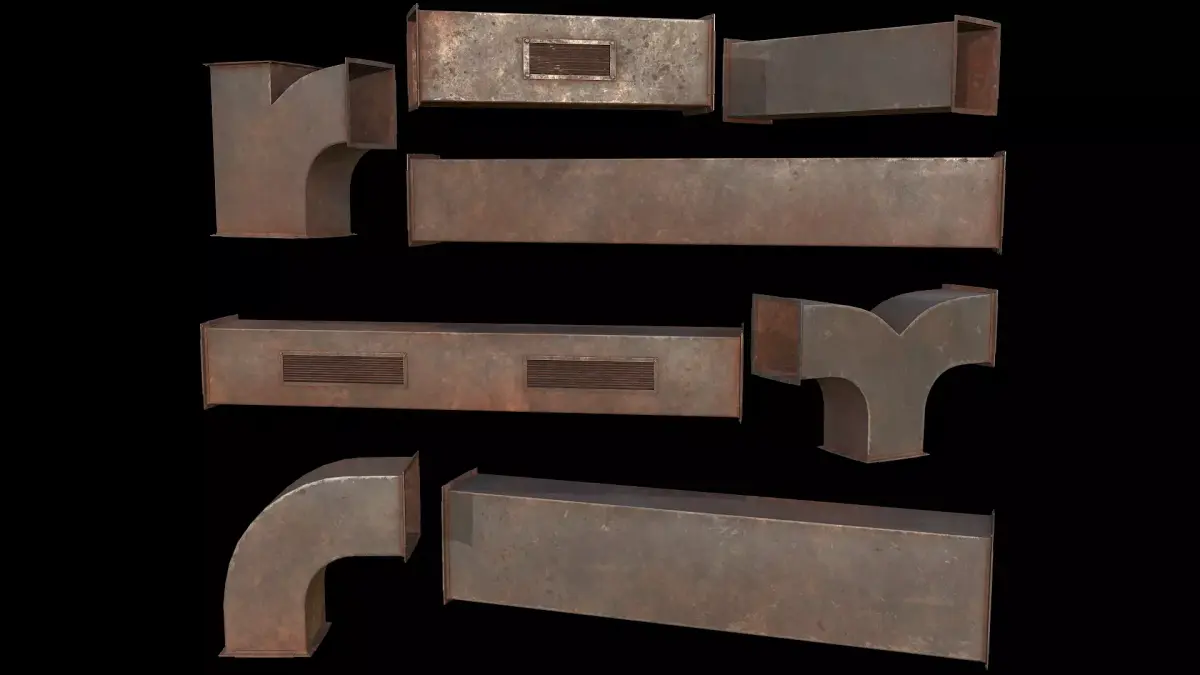 Ventilation Modular PBR 02 Low-poly 3D model