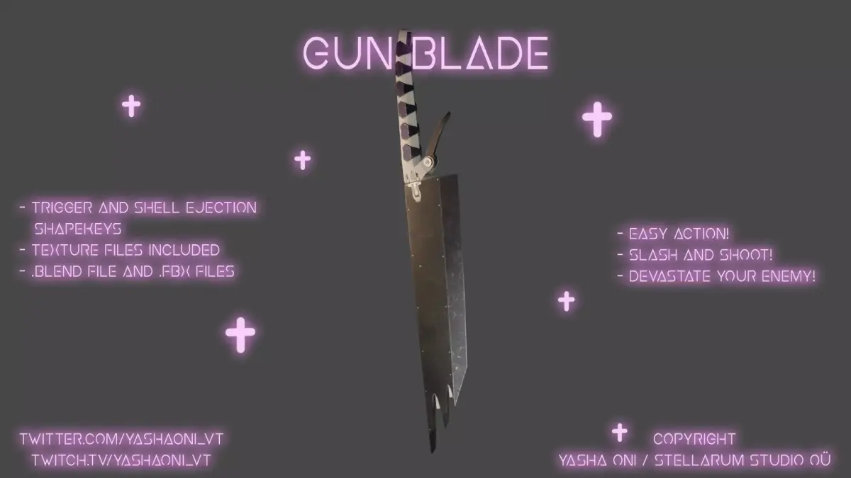 Gunblades Low-poly 3D model