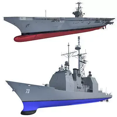 Set of 2 Navy ships 3D model