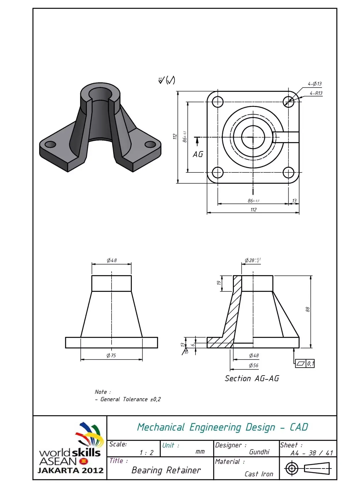 Bearing Retainer Free 3D model