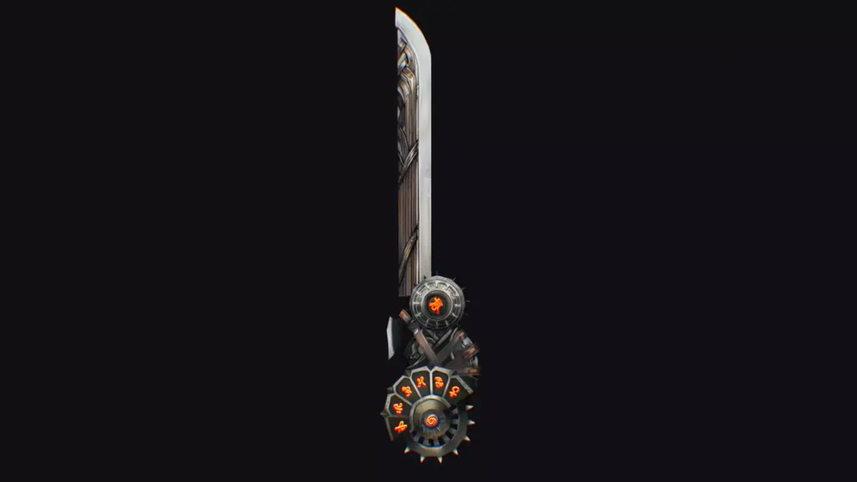 Sword Mechanical Cutting Gear Wheel Dagger Iron Blade Saber Low-poly 3D model