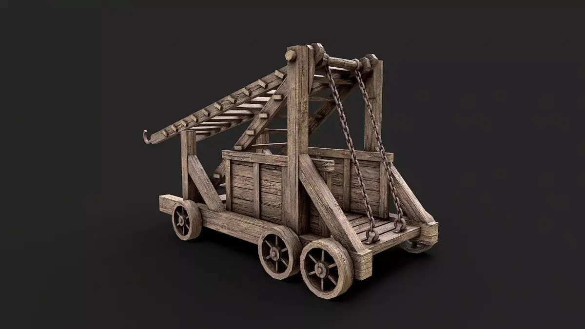 Medieval Siege Ladder PBR Low-poly 3D model