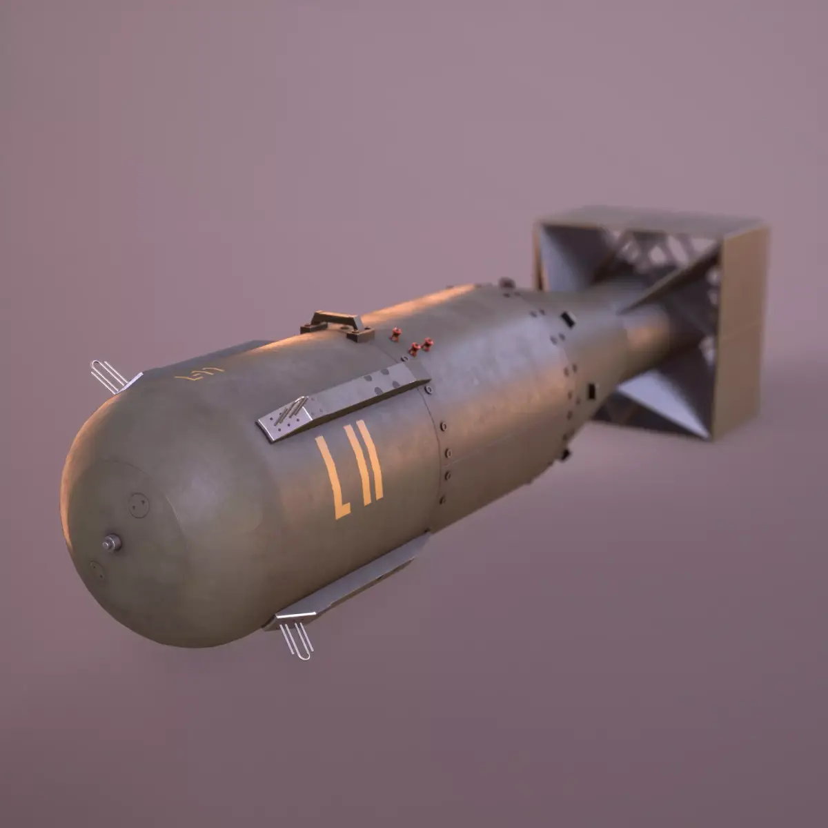 Little Boy Atomic Bomb Low-poly 3D model get