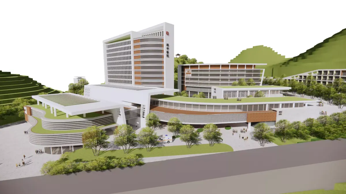 3D Model A Futuristic Healing Hub in Harmony with Nature Low-poly 3D model