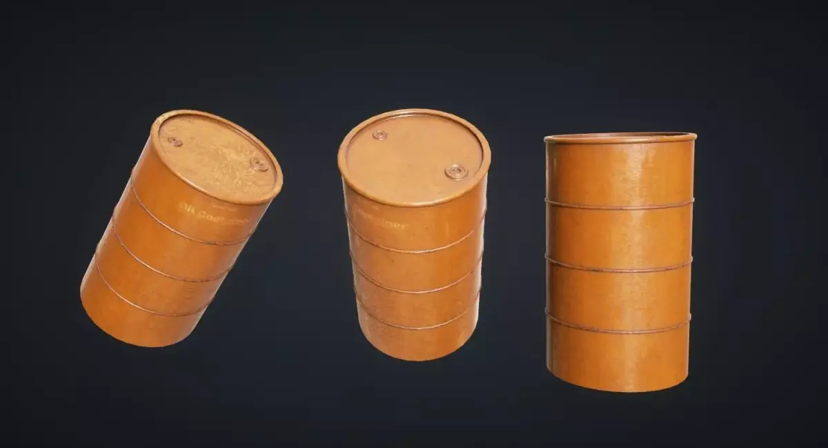 Mars Kitbash - Oil Container Low-poly 3D model