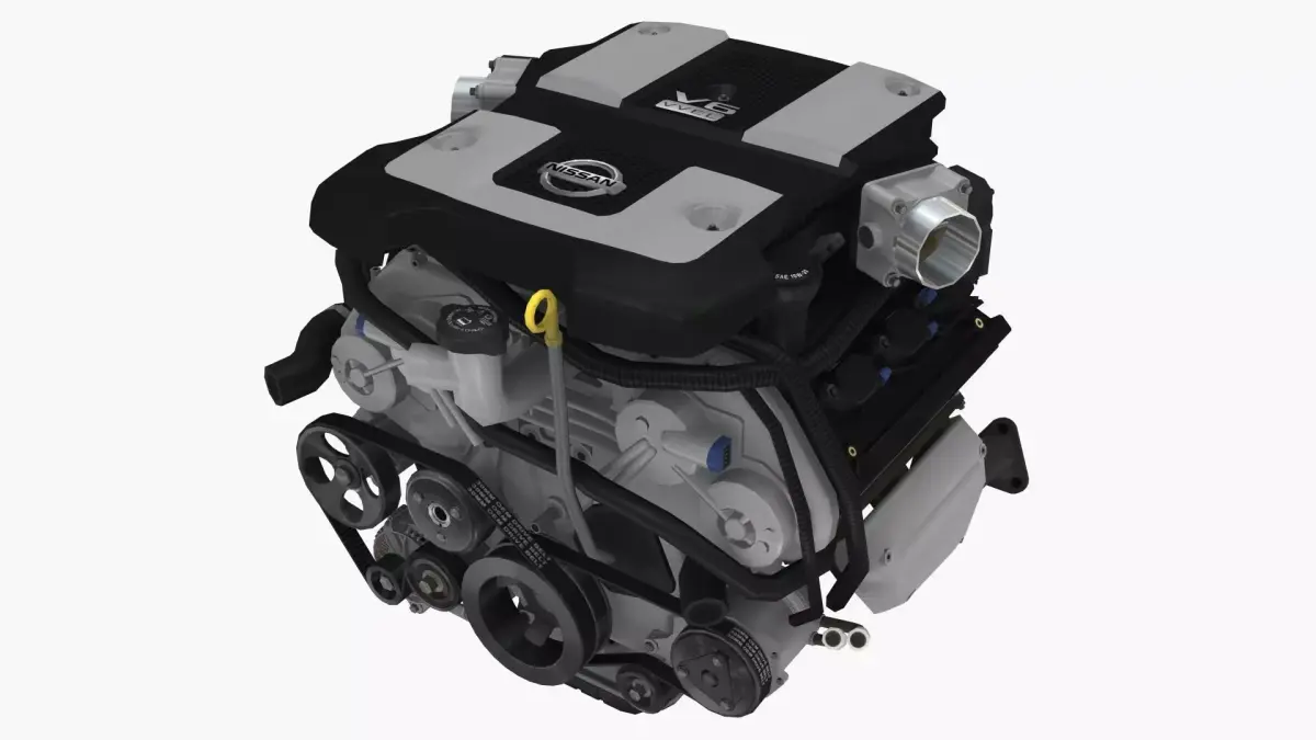 Nissan 370z VQ37VHR engine Low-poly 3D model