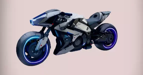 Futuristic Hover Bike  Sci-Fi Vehicle Game Ready Low Poly Low-poly 3D model