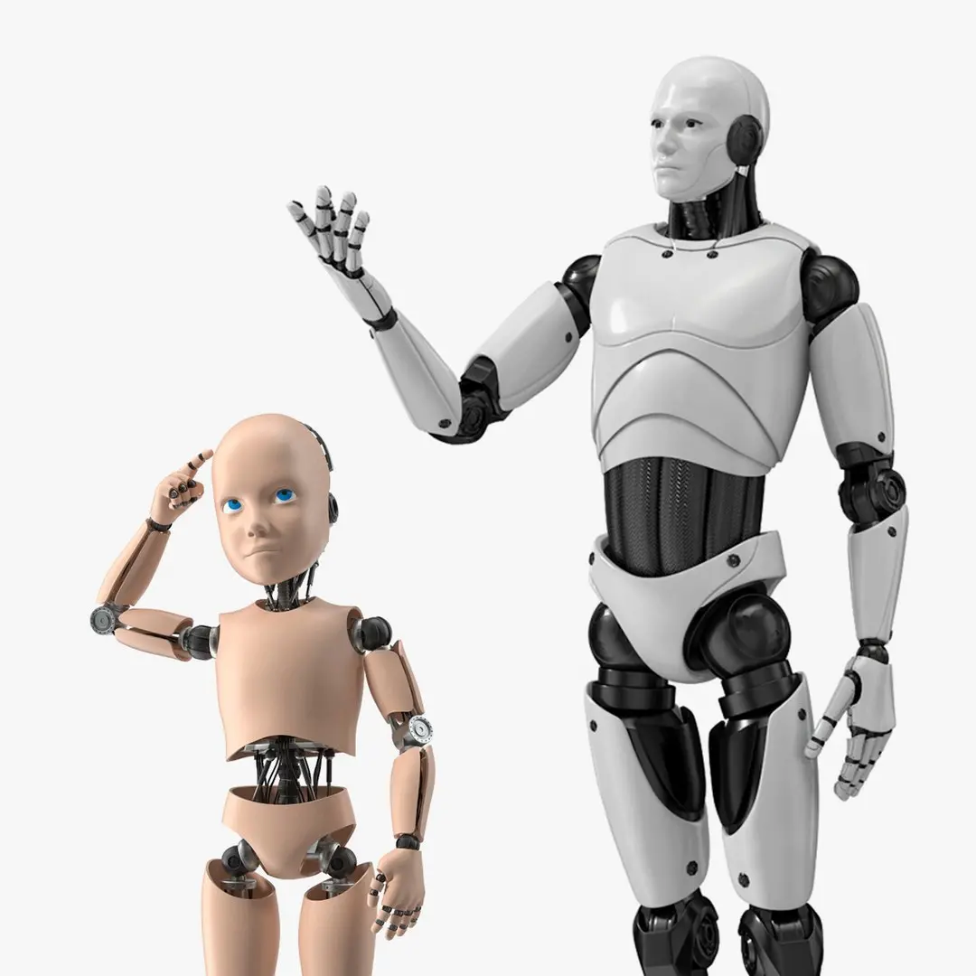 Humanoid Robots Adult and Child Collection 3D model