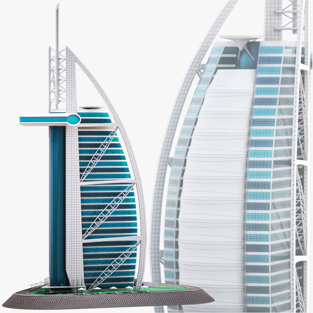 Burj Al Arab Hotel Tower PBR 3D model