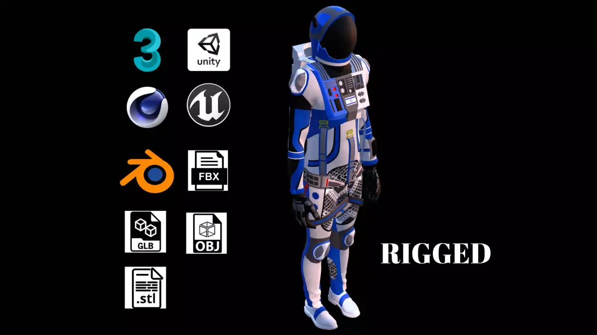 Astronaut Spacesuit Israel 3D model