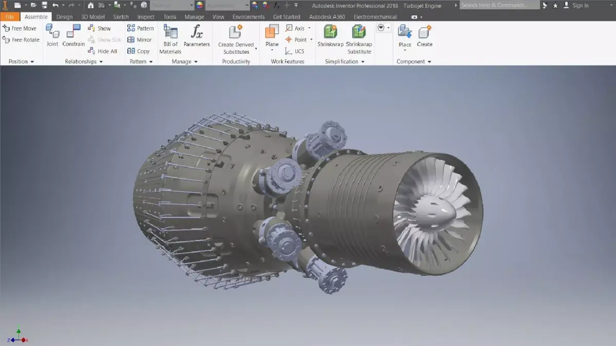 Turbojet Engine 3d model 3D model