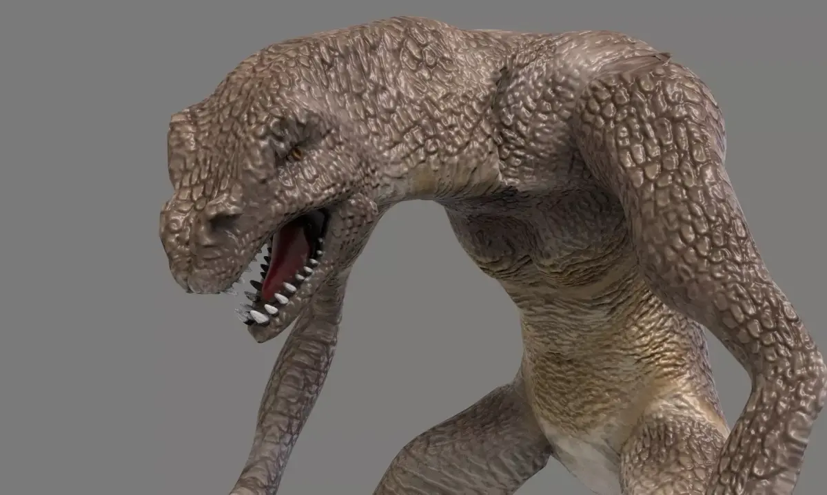 Lizard Man Low-poly 3D model