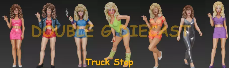 Truck Stop - Women Smoking 7 Figure STL SET 3D print model