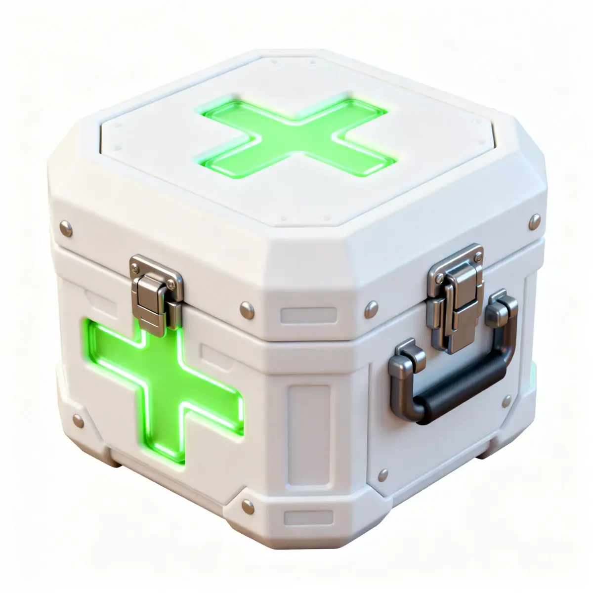 Stylized Sci-Fi Medical Crate 3D Model Low-poly 3D model