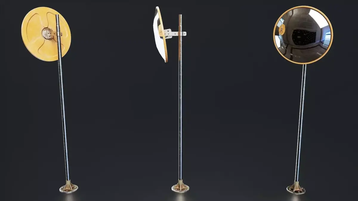 Convex Security Mirror Low-poly 3D model