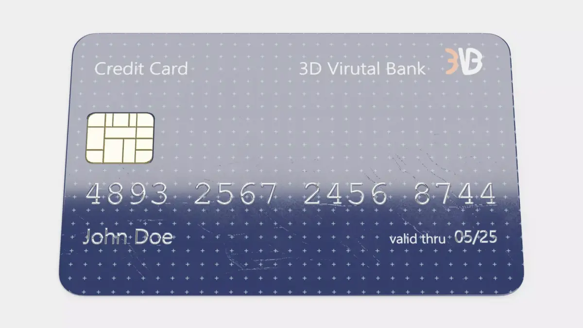 Credit Card V3 - Generic Payment Prop with Custom Design 3D model