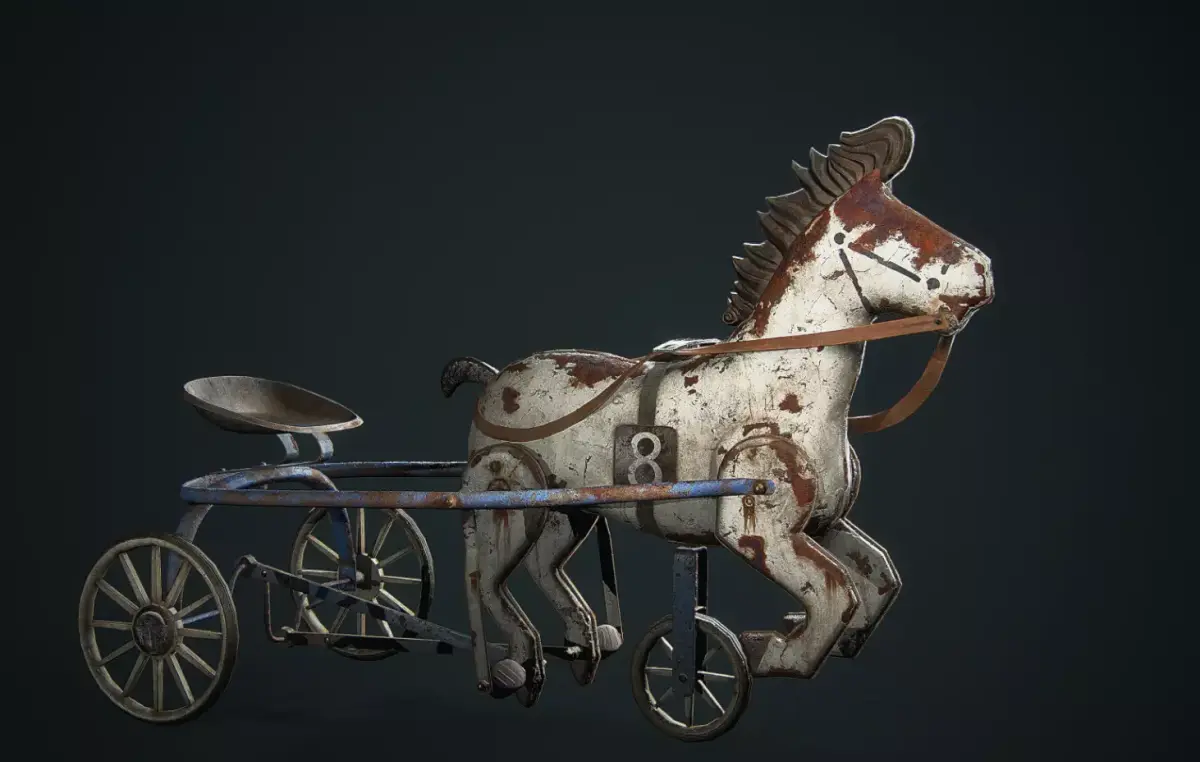Vintage Soviet Horse Tricycle  Low-poly 3D model