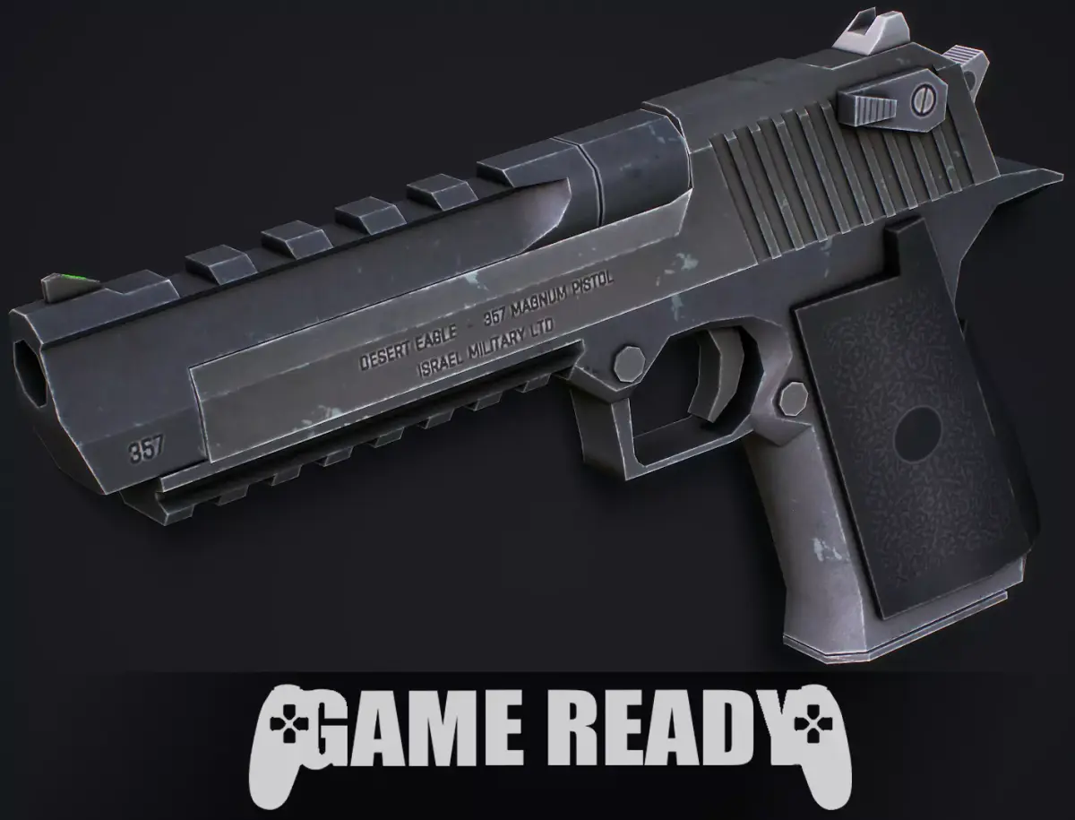 Desert Eagle Pistol - Low Poly Game Ready Low-poly 3D model
