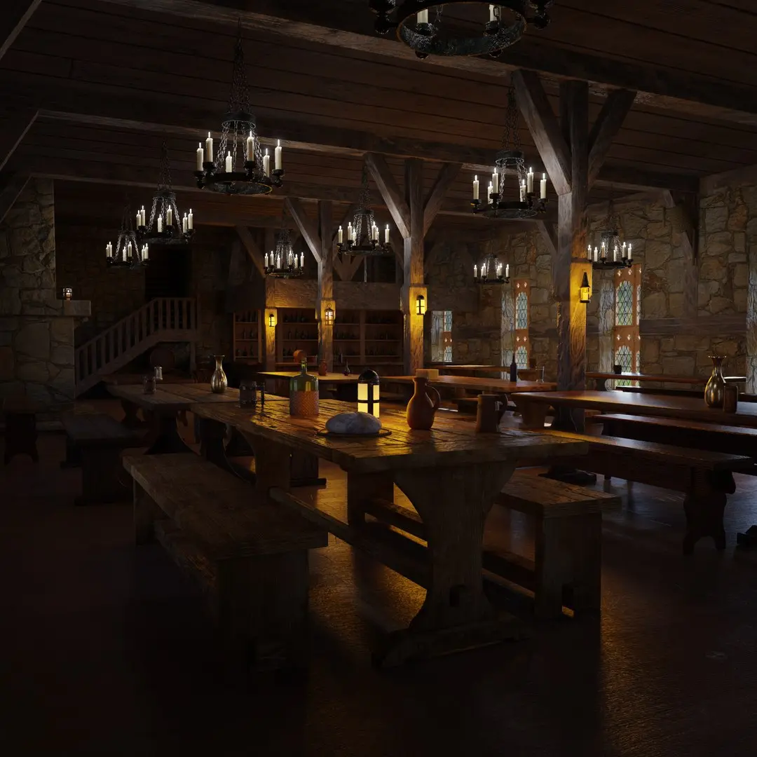 Medieval Tavern 3d Scene 3D model