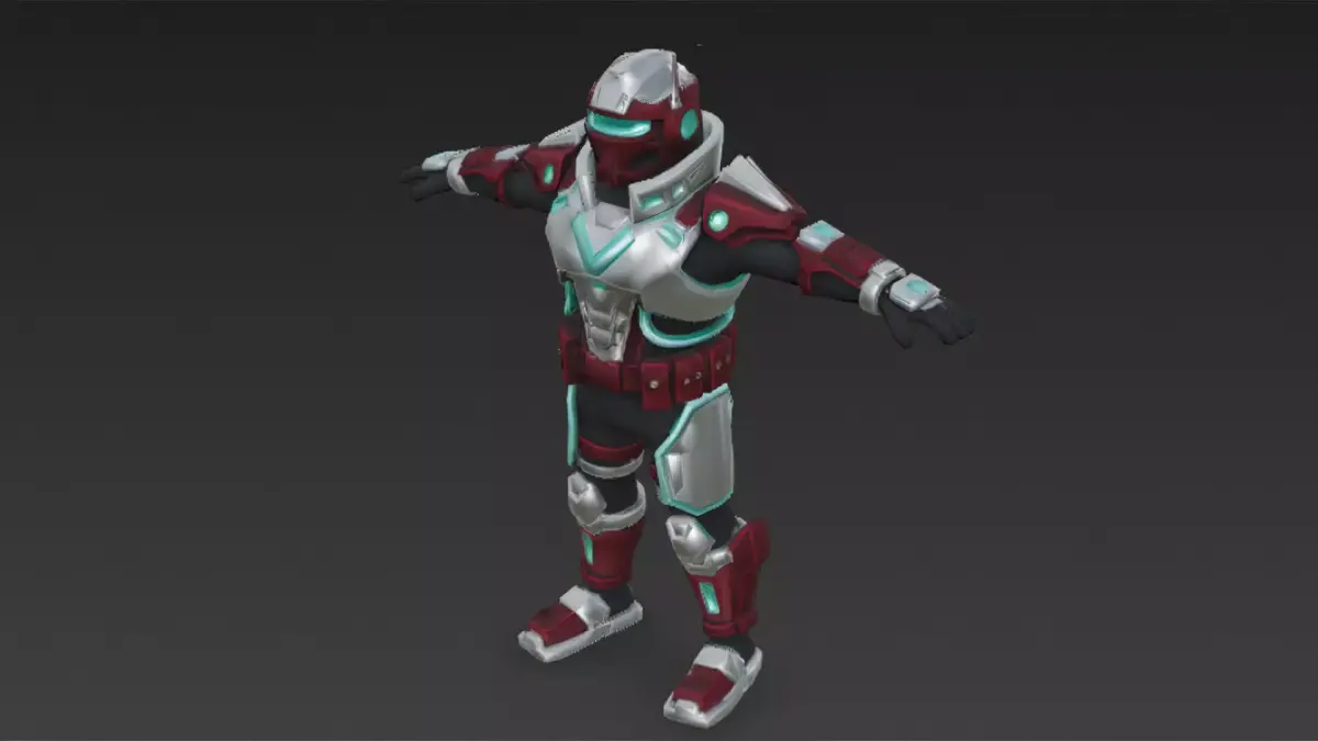Cartoon Cyberpunk Rigged Mercenary 3D Model Low-poly 3D model purchase