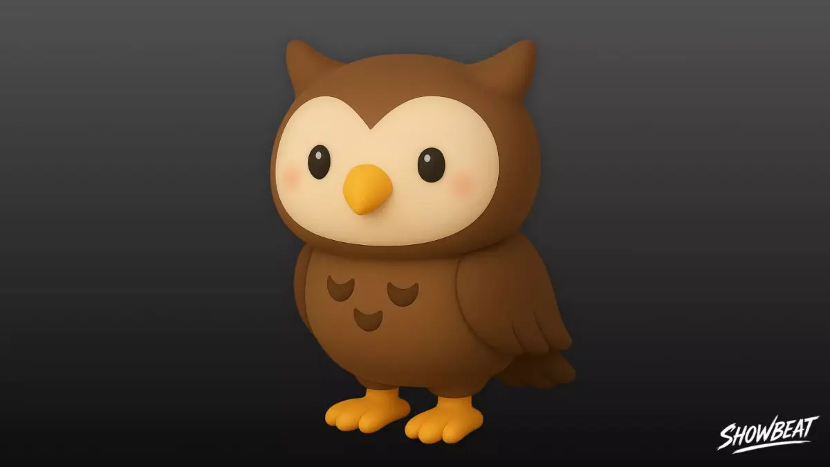 Cartoon Plush Owl Low-poly 3D model