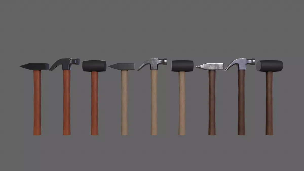 PBR Hammer Low-poly 3D model