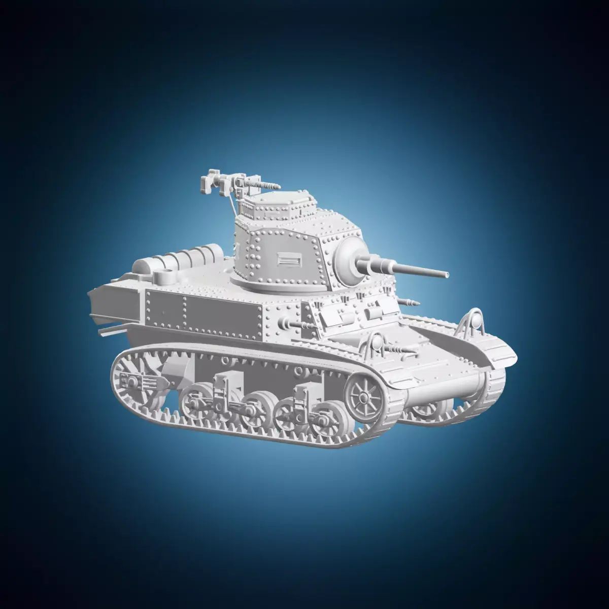 Military Light Tank Armored Vehicle Miniature 3D print model