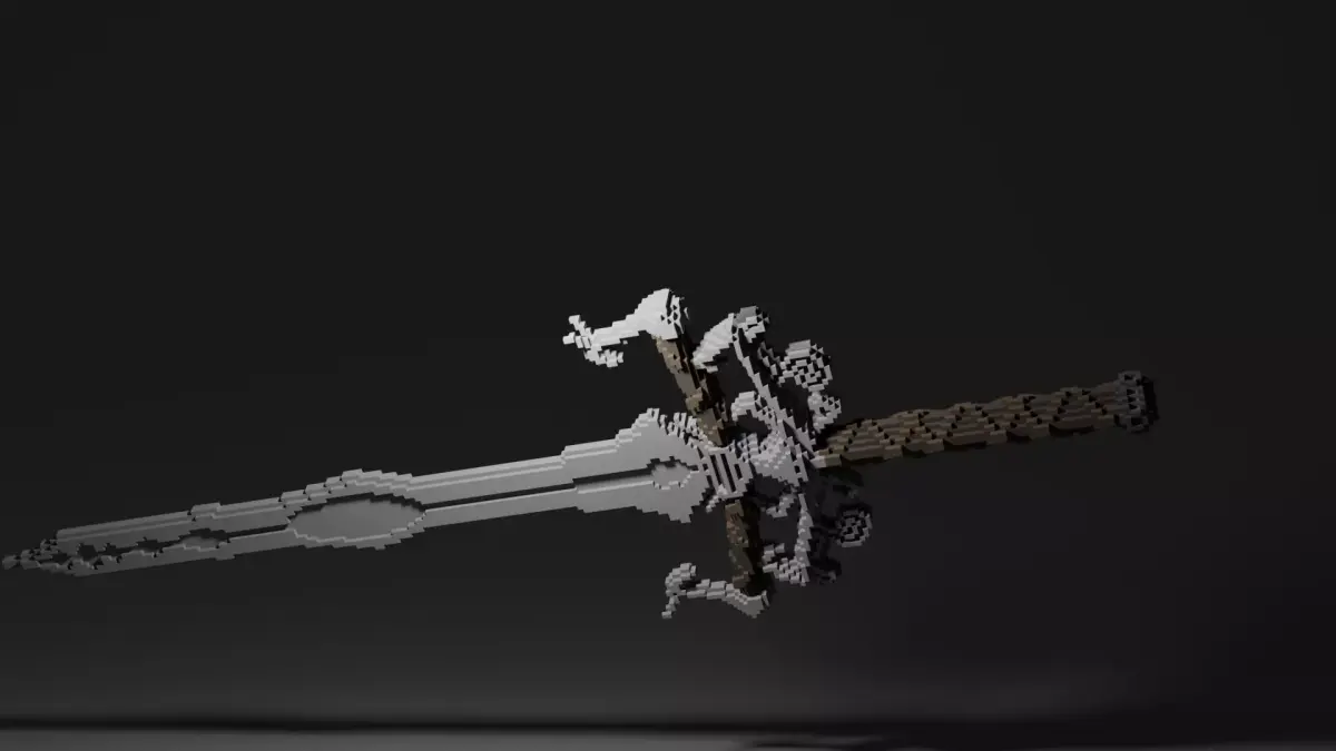 Knight Voxel Sword - Free 3D model