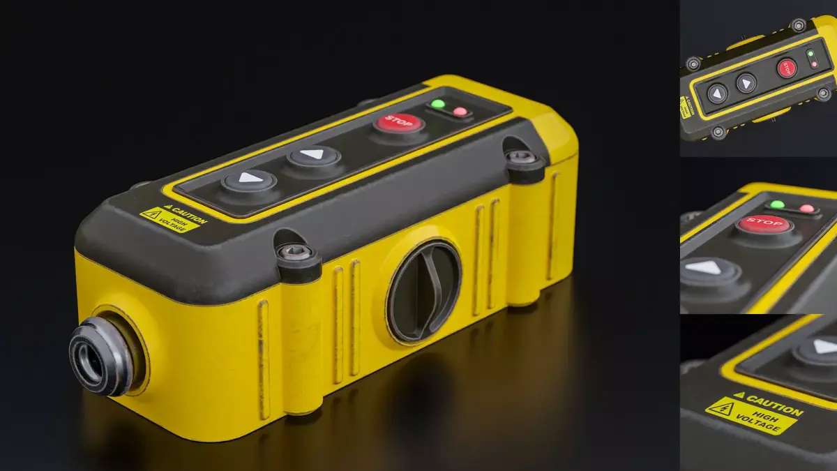 Factory Electrical Switch 9x19x6 Low-poly 3D model