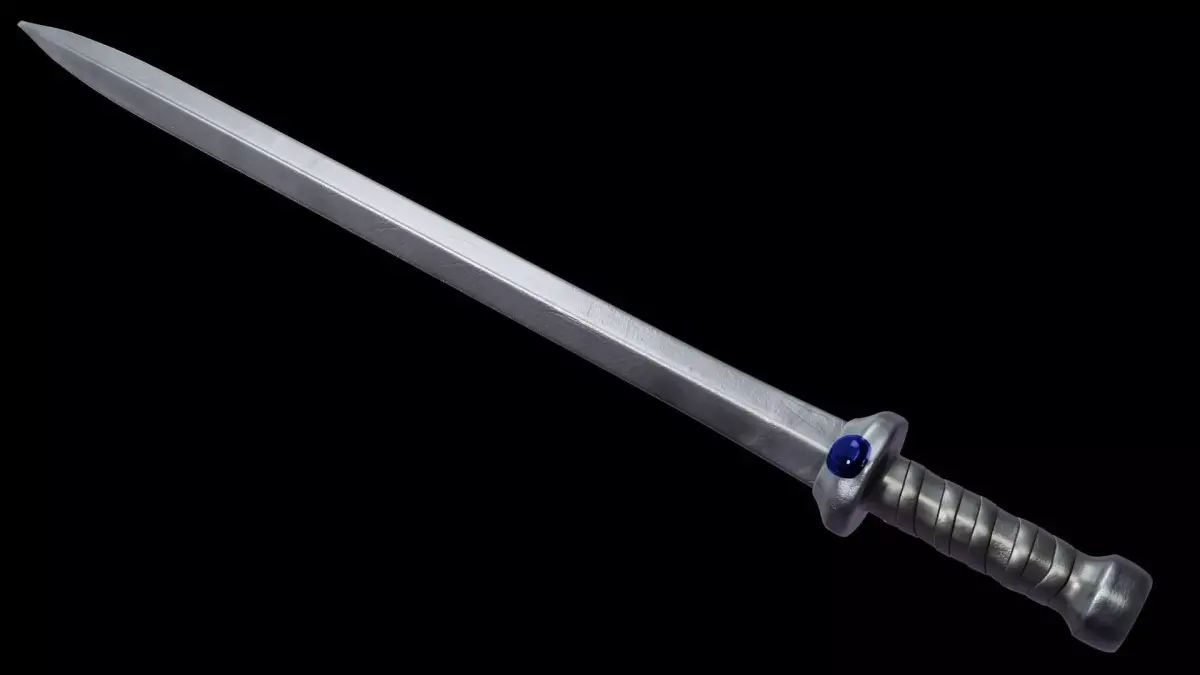 Blueblack legend of zelda sword Free low-poly 3D model