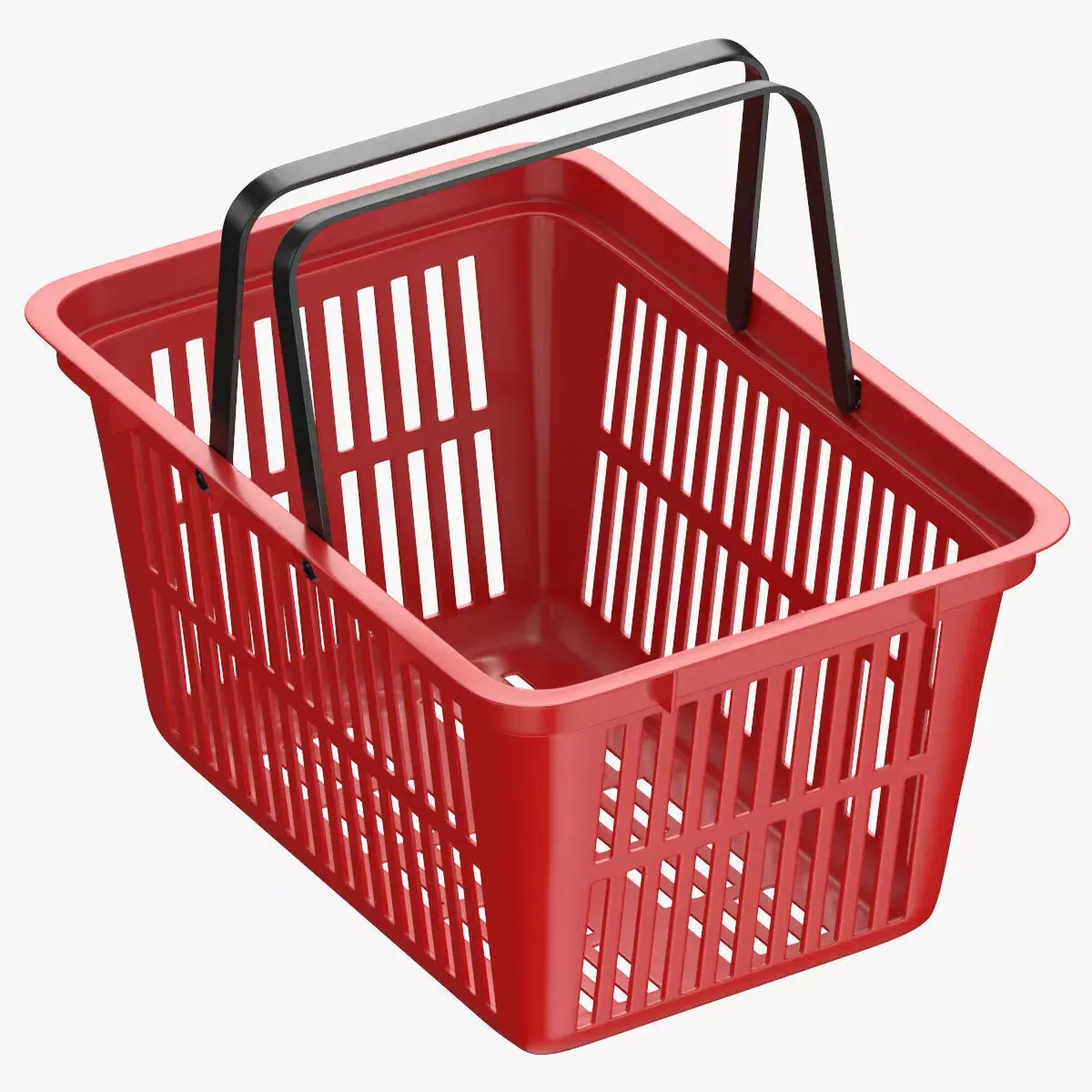 Plastic Shopping Crate 02 Red 3D model
